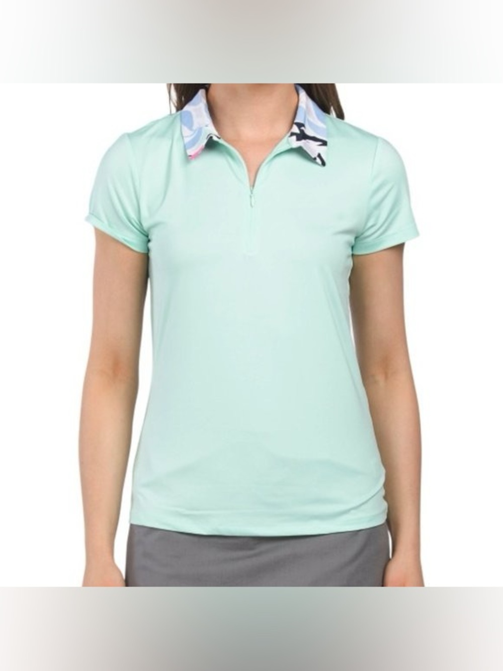 TOMMY BAHAMA GOLF TEAL QUARTER ZIP POLO